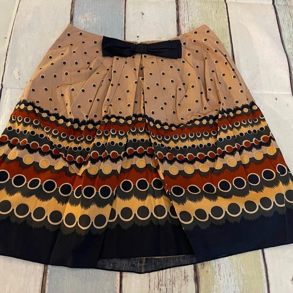 Anna Sui x Anthropologie Dots After Six Skirt, Tan/Black, Size 2, NWT - Picture 5 of 10